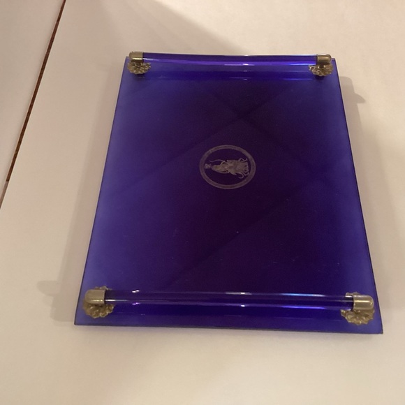 Vintage Cobalt Blue Glass Dresser Perfume Tray - Picture 4 of 10